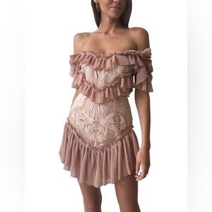 NWT Alice McCall Pink 
Lovebirds Short Ruffle Dress Size 4